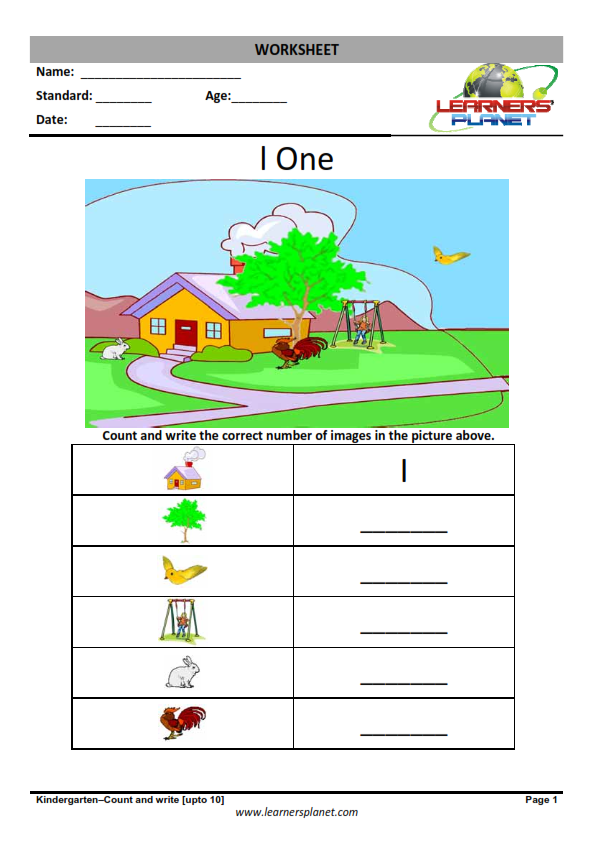 Counting fun and learn activities for kindergarten 